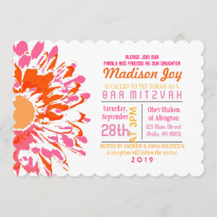 Invitation TELLEMENT JOLIE de bat mitzvah de