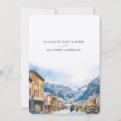 Invitation Telluride Colorado Ski Winter Wonderland Mariage (Dos)