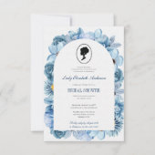 Invitation Tema del puente floral azul, regencia del té nupci (Devant)