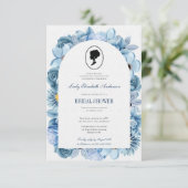 Invitation Tema del puente floral azul, regencia del té nupci (Debout devant)