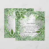 Invitation Témoin Tropical Pailleté Mint Argent (Devant / Derrière)