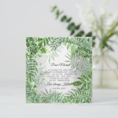 Invitation Témoin Tropical Pailleté Mint Argent (Debout devant)