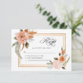 Invitation TEMPLATE Élégant Floral Burgundy Blush Floral Or (Debout devant)