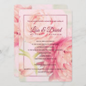 Invitation Temple Mariage et réception Invitation-pivoines (Devant / Derrière)