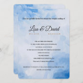 Invitation Temple Mariage & Réception Invitation-Bleu Aquarel (Devant / Derrière)