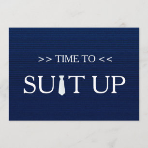 Invitation Temps à la cravate blanche bleue de Suitup