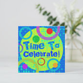 Invitation Temps De Célébrer L'Invitation De Fête Multicolor (Debout devant)