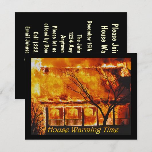 Invitation Temps de chauffage de Chambre (Devant / Derrière)