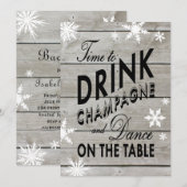 Invitation Temps de Demoiselle des Flocons de Neige pour Boir (Devant / Derrière)