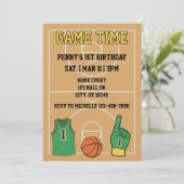 Invitation Temps de jeu, Basket-ball 1er anniversaire (Debout devant)
