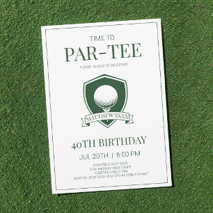 Invitation Temps de la fête verte de golf pour les 40 ans