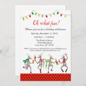 Invitation Temps de Noël de fête de vacances de renne de (Devant / Derrière)
