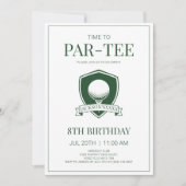 Invitation Temps de Par-Tee Green Blue Golf 8e fête d'anniver (Devant)