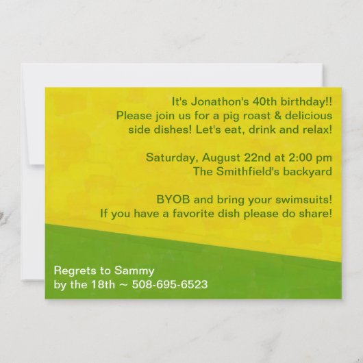 INVITATION TEMPS DE PIG PICKIN (Dos)