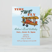 Invitation Temps DEUX Voler, Avion 2e anniversaire (Debout devant)