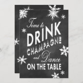 Invitation Temps d'invitation de mariage d'hiver de boire (Devant / Derrière)