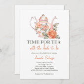 Invitation Temps Élégant Pour Le Thé Avec La Douche Mariée (Devant / Derrière)