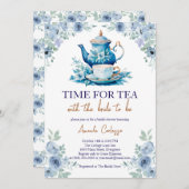 Invitation Temps Élégant Pour Tea Bridal douche (Devant / Derrière)