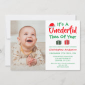 Invitation Temps fabuleux de l'année Noël 1er anniversaire (Devant)