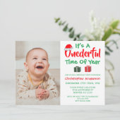 Invitation Temps fabuleux de l'année Noël 1er anniversaire (Debout devant)