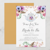 Invitation Temps Floral Pour La Fête des mariées De Thé (Devant / Derrière)