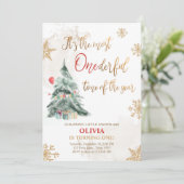 Invitation Temps le plus impensable Arbre d'hiver Premier ann (Debout devant)