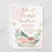 Invitation Temps le plus impensable Hiver Sleigh Premier Anni (Devant)