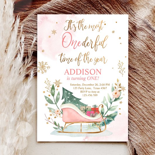 Invitation Temps le plus impensable Hiver Sleigh Premier Anni