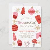 Invitation Temps le plus impensable Noël rose 1er anniversair (Devant)