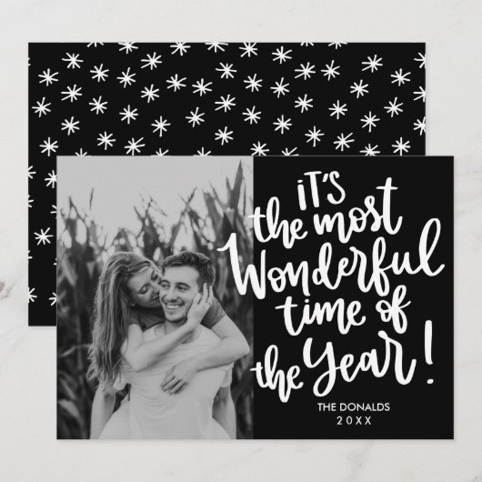 Invitation Temps le plus merveilleux de l'année | Black HOLID (Devant / Derrière)