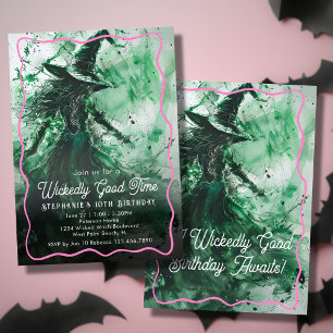 Invitation Temps merveilleusement méchant Sorcière verte dess