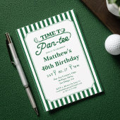 Invitation Temps moderne pour l'anniversaire de golf Par-Tee