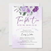 Invitation Temps pour la Fête des mariées de thé violet Flora (Devant)