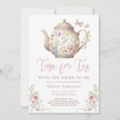 Invitation Temps pour la Fête des mariées Fleur sauvage de th (Devant)