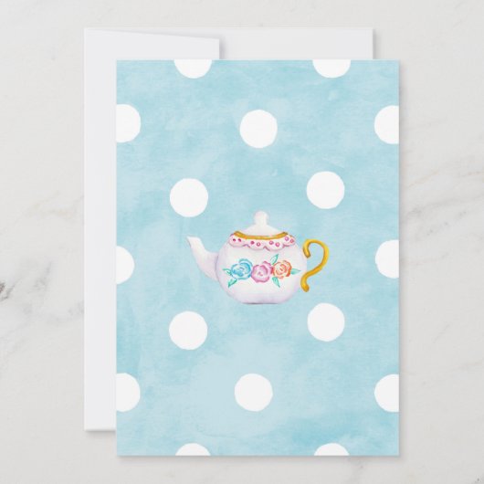 Invitation Temps pour le Baby shower de thé Alice Whimsical T (Dos)