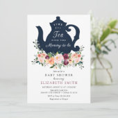 Invitation Temps pour le Baby shower du thé (Debout devant)