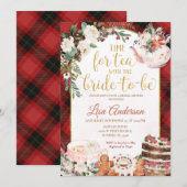 Invitation Temps Pour Le Thé Avec Mariée D'Être Plaid Fête de (Devant / Derrière)