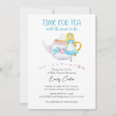 Invitation Temps pour Tea Baby shower Alice Teapot Floral Par (Devant)