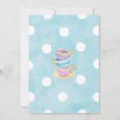 Invitation Temps pour Tea Baby shower Alice Teapot Floral Par (Dos)