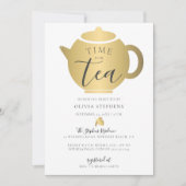 Invitation Temps pour Tea Elegant Minimalist Fête des mariées (Devant)