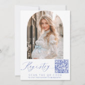 Invitation Temps pour Tea Toile Photo Code QR Baby shower (Dos)