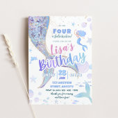 Invitation Temps QUATRE Une Shellabration Sirène 4e Anniversa