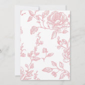 Invitation Temps rose pour l'invitation au Baby shower de thé (Dos)