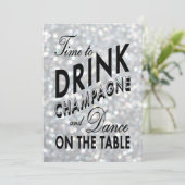 Invitation Temps scintillant d'invitation de 21 anniversaires (Debout devant)