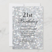 Invitation Temps scintillant d'invitation de 21 anniversaires (Dos)