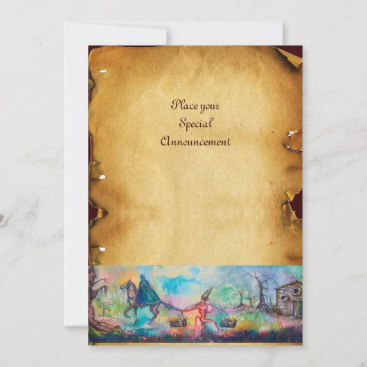 Invitation TEMPTATION Chevalier sombre, Parchemin au trésor d (Dos)