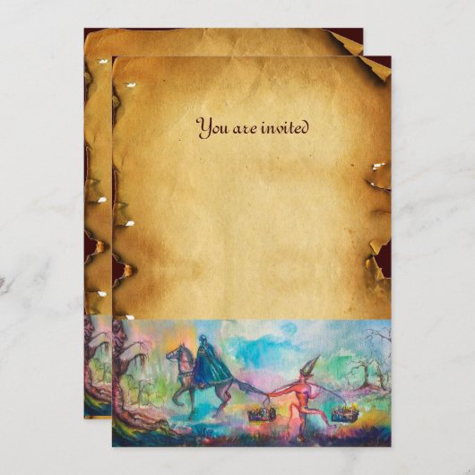 Invitation TEMPTATION Chevalier sombre, Parchemin au trésor d (Devant / Derrière)