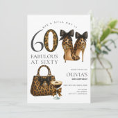 Invitation Tendance 60 ans Imprimé Léopard Fabuleux à 60 Ans (Debout devant)