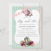 Invitation Tendance Alice au pays des merveilles thé dansant  (Devant)