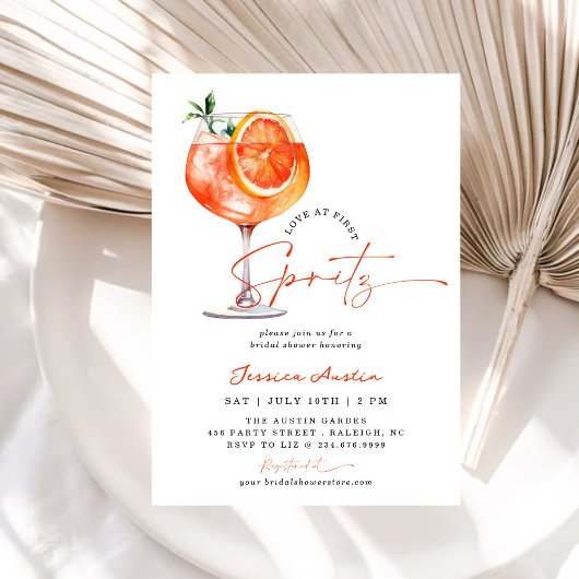 Invitation Tendance Amour Moderne à la Première Spritz Fête d